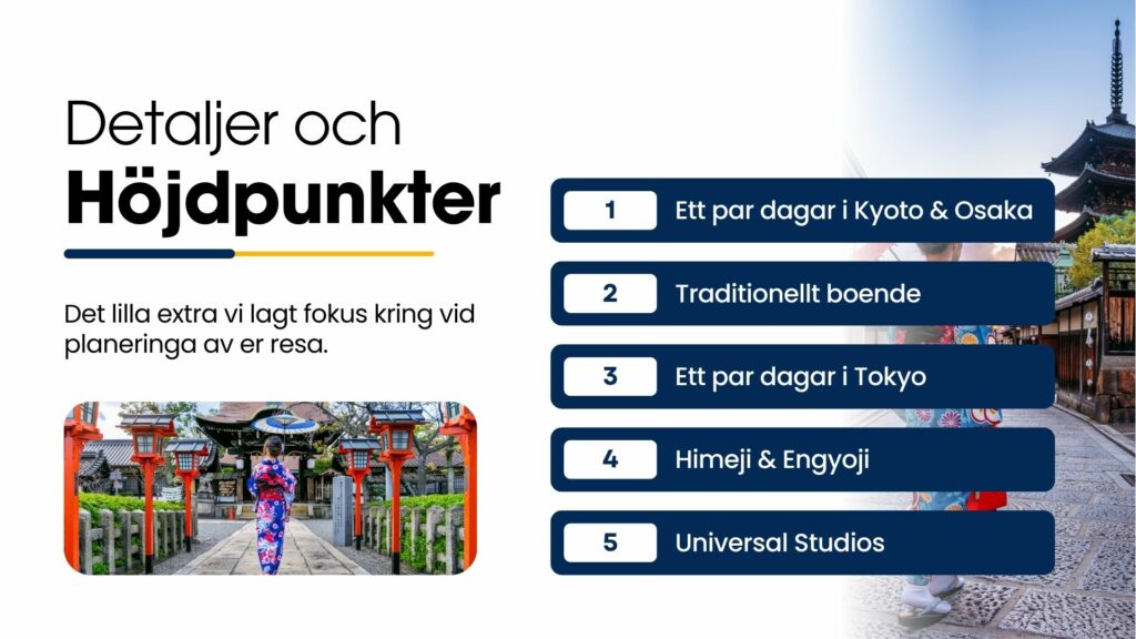 höjdpunkter på resan